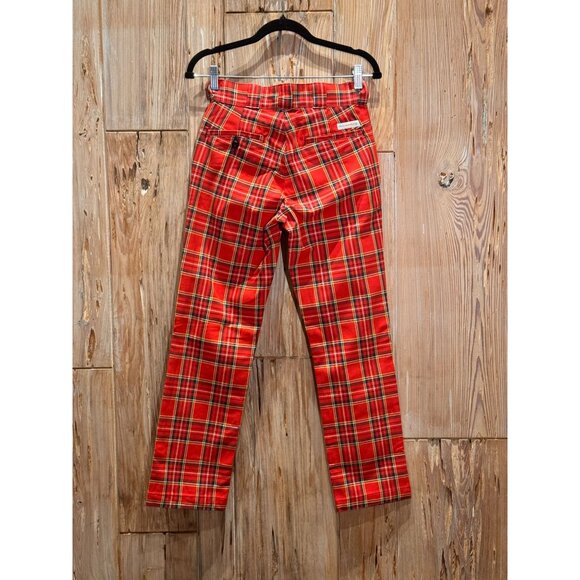 VINTAGE-INSPIRED STEWART TARTAN PLAID PANTS 60'S 70''S WOMEN'S 24HR LAUNDRY 26 N - Picture 3 of 9